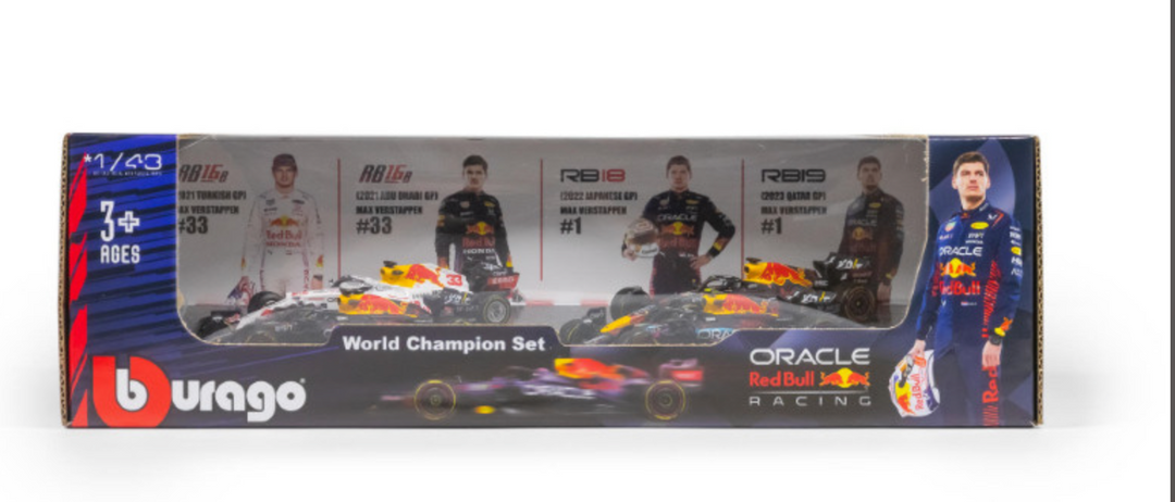 Formula 1 Red Bull Racing Max Verstappen Champion 4-Pack Diecast Model Set