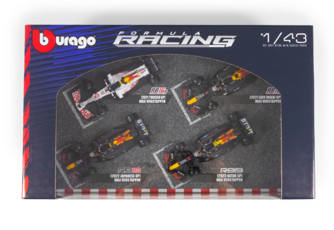 Formula 1 Red Bull Racing Max Verstappen Champion 4-Pack Diecast Model Set