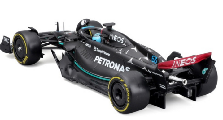 Formula 1 Mercedes-AMG Petronas W14 George Russell Official Diecast Model with Helmet (1:24 Scale)