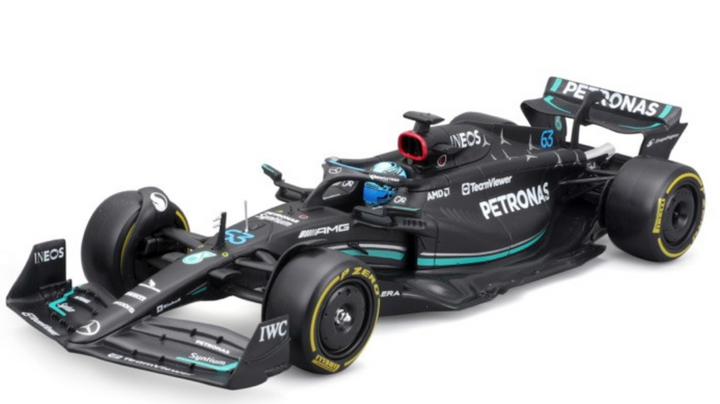 Formula 1 Mercedes-AMG Petronas W14 George Russell Official Diecast Model with Helmet (1:24 Scale)