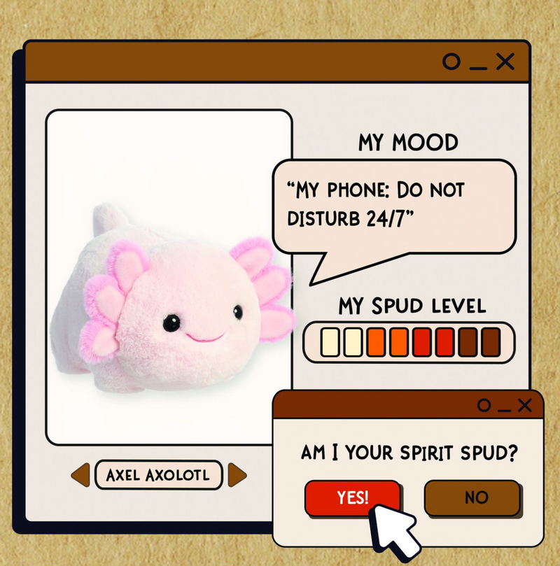 Spudsters Axel Axolotl Plush 10 Inch
