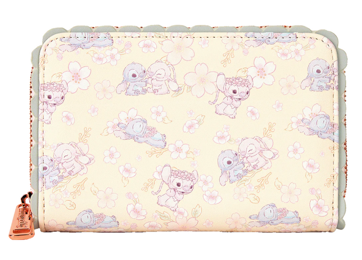 Loungefly Disney Cute Stitch Cherry Blossom Zip Around Wallet