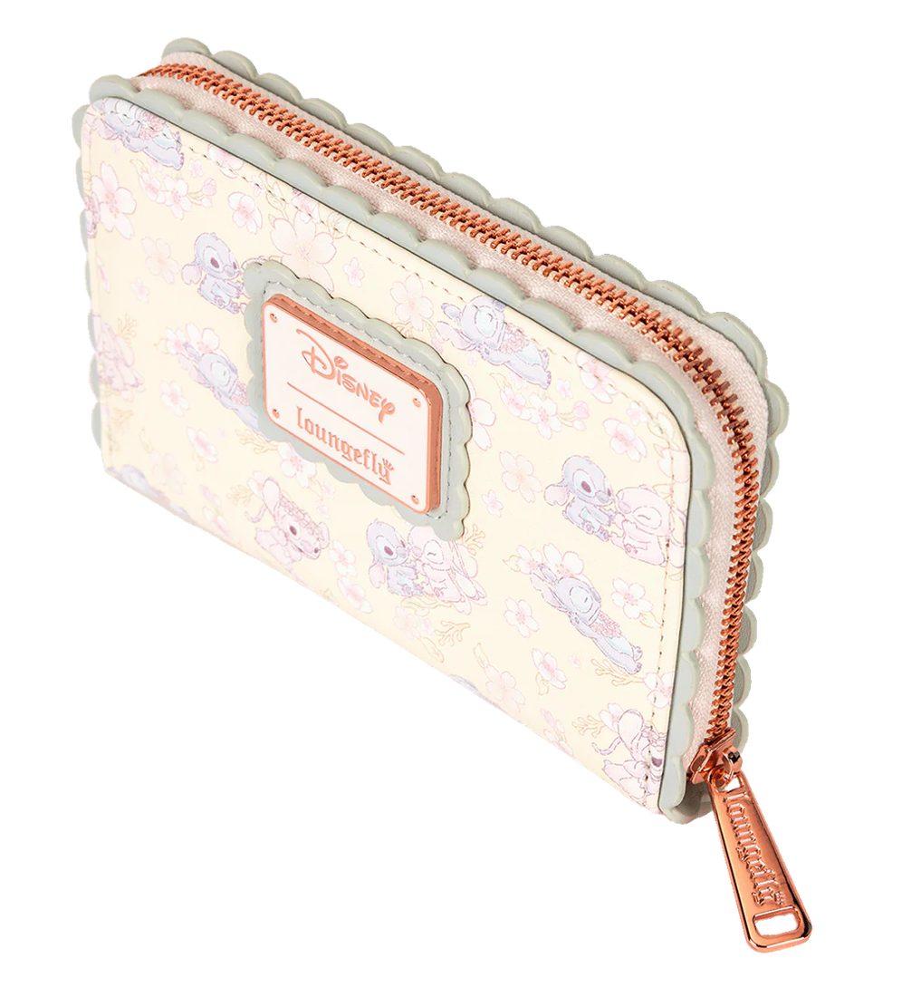 Loungefly Disney Cute Stitch Cherry Blossom Zip Around Wallet