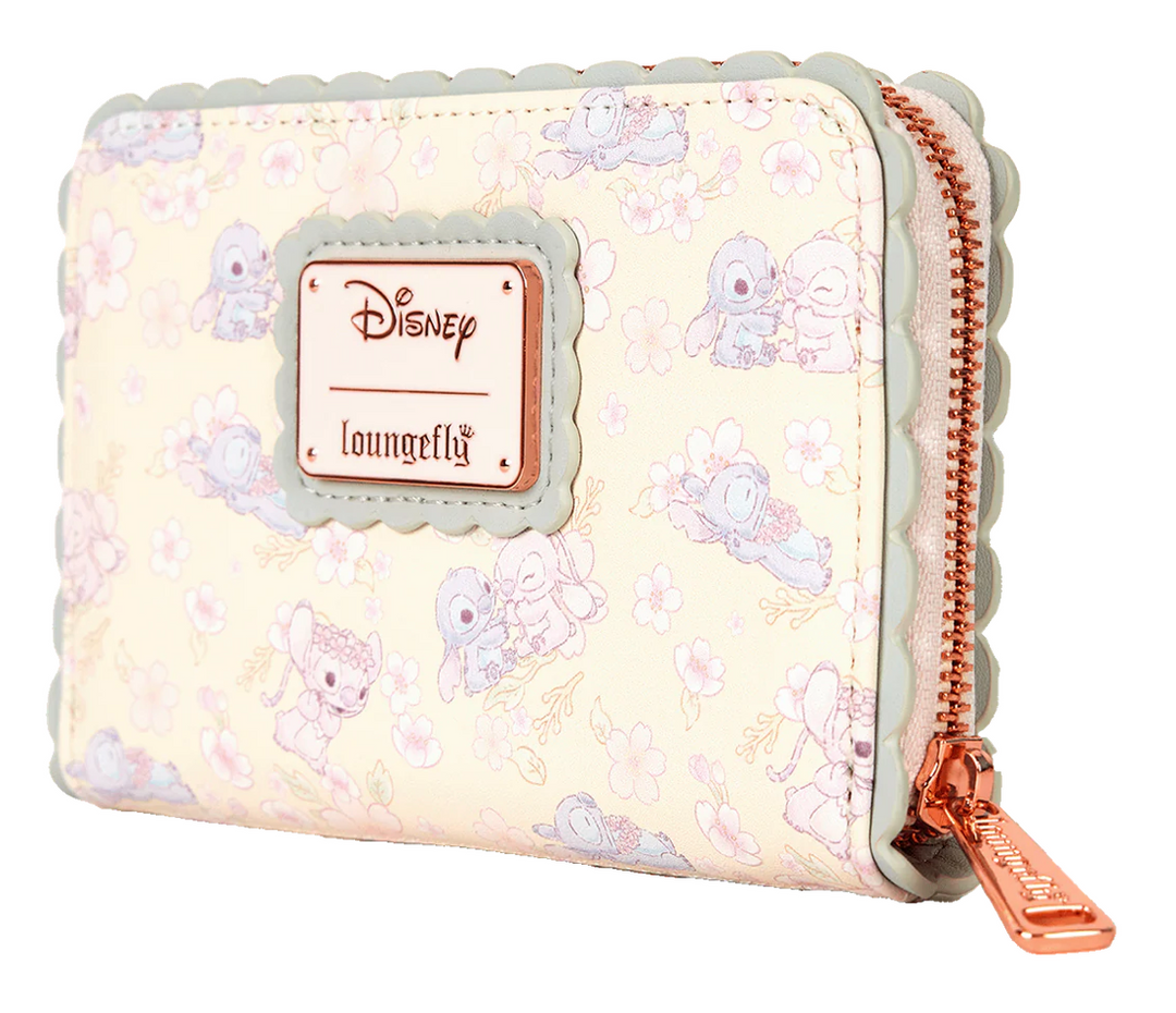 Loungefly Disney Cute Stitch Cherry Blossom Zip Around Wallet