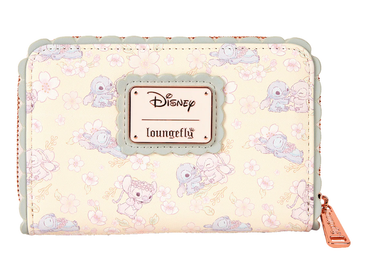 Loungefly Disney Cute Stitch Cherry Blossom Zip Around Wallet