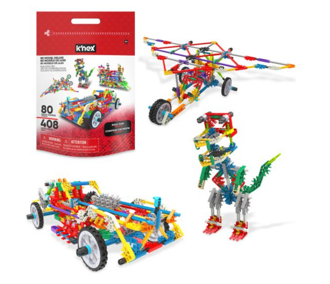 K'nex 408 Piece 80 Model Deluxe Set with Bag
