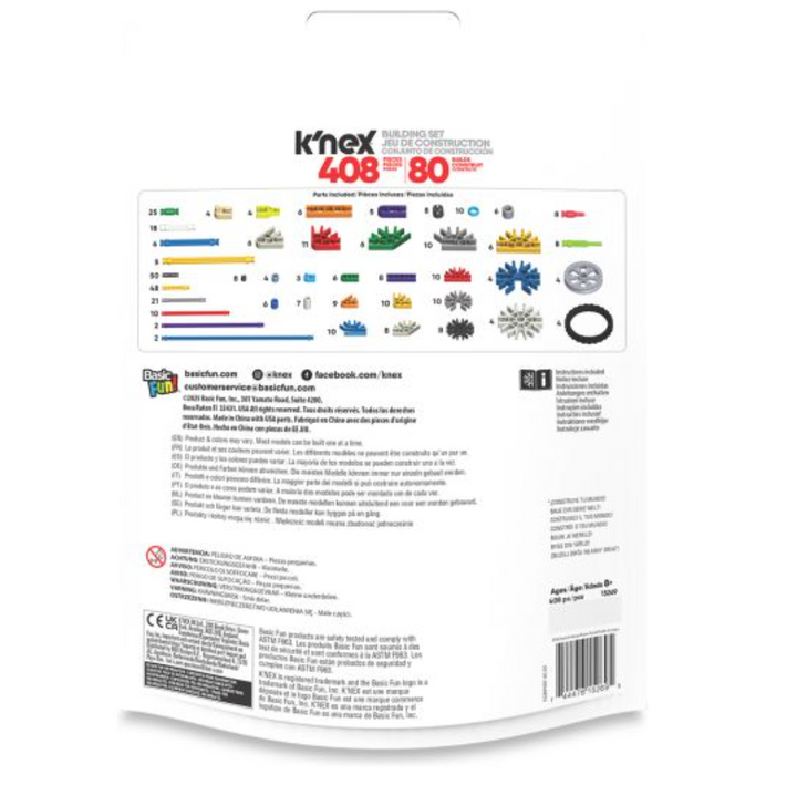K'nex 408 Piece 80 Model Deluxe Set with Bag