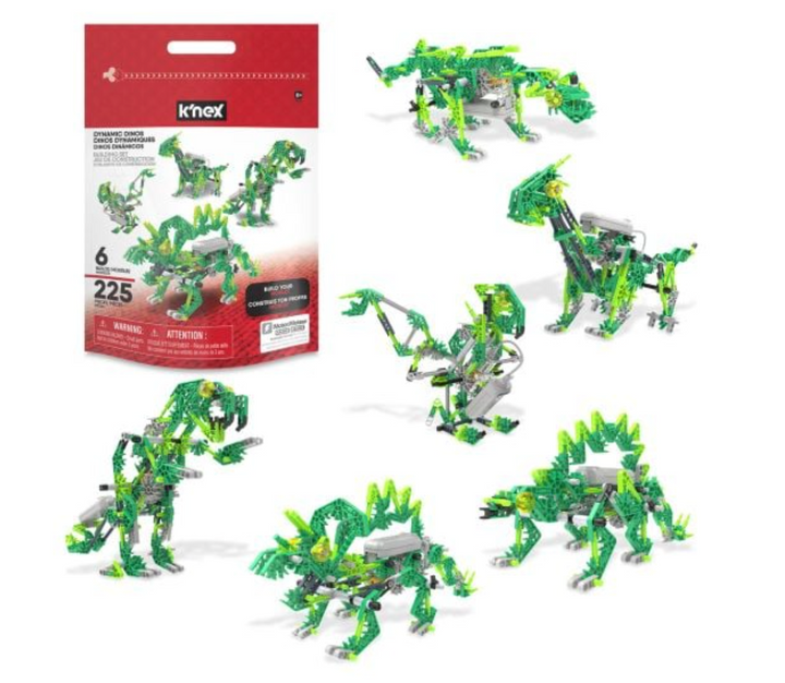 K'nex Dynamic Dino 225 Piece 6 Model Motor