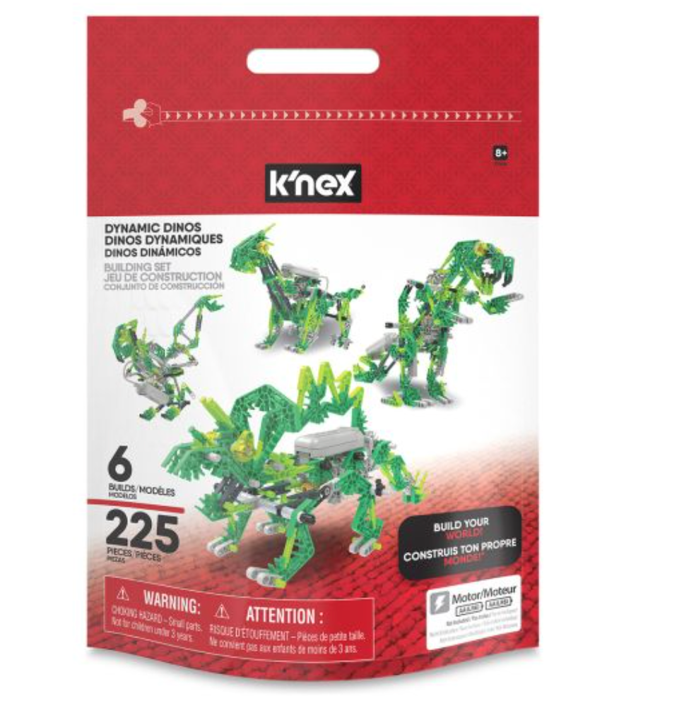 K'nex Dynamic Dino 225 Piece 6 Model Motor