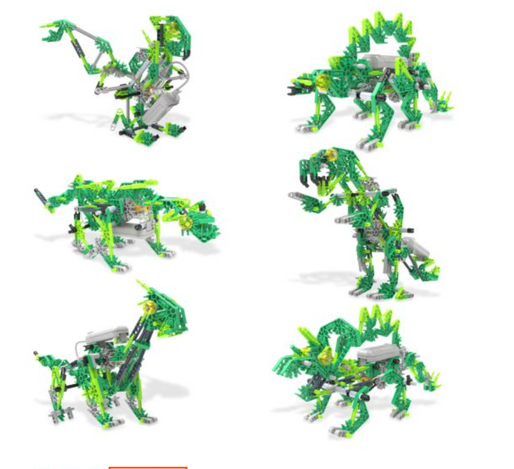 K'nex Dynamic Dino 225 Piece 6 Model Motor