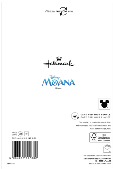 Disney Moana 'Adventures Await' Birthday Card