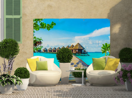Sea Villa - Landscape Garden Banner - 79 x 61 collectible from https://britishmade.gifts/