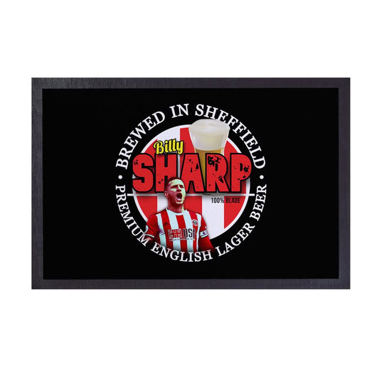 Sheffield Billy Sharp - Football Legends - Door Mat -60cm X 40cm collectible from https://britishmade.gifts/