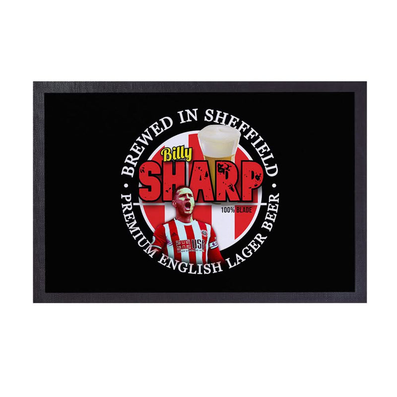 Sheffield Billy Sharp - Football Legends - Door Mat -60cm X 40cm collectible from https://britishmade.gifts/