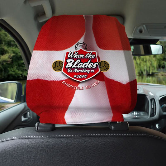Sheffield Marching in - Football Legends - Headrest Cover collectible from https://britishmade.gifts/