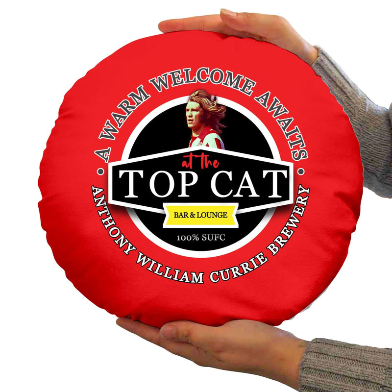 Sheffield Tony Currie - Football Legends - Circle Cushion 14 collectible from https://britishmade.gifts/