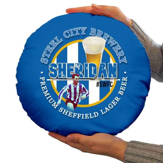 Wednesday Sheridan - Football Legends - Circle Cushion 14 collectible from https://britishmade.gifts/