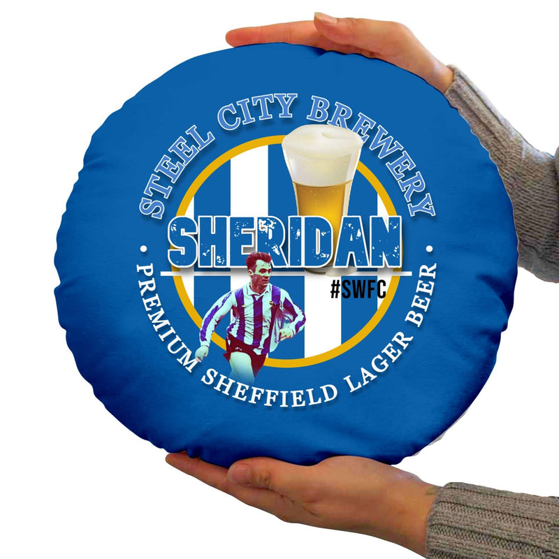 Wednesday Sheridan - Football Legends - Circle Cushion 14 collectible from https://britishmade.gifts/