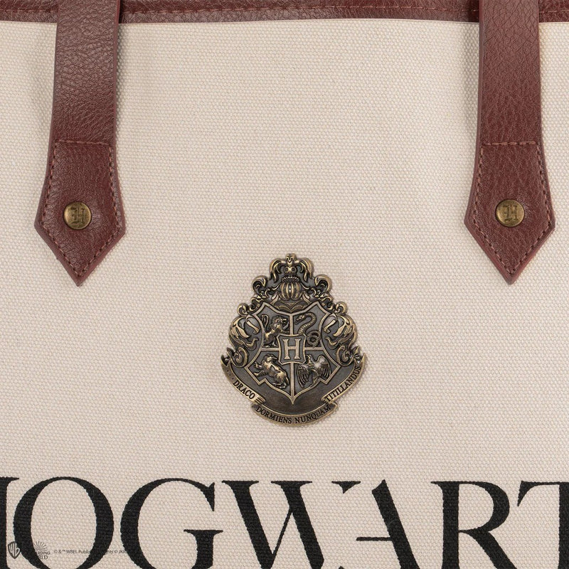 Harry Potter Hogwarts Cream Canvas Shopping Bag, packaging shot