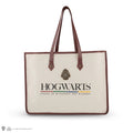 Harry Potter Hogwarts Cream Canvas Shopping Bag, side angle