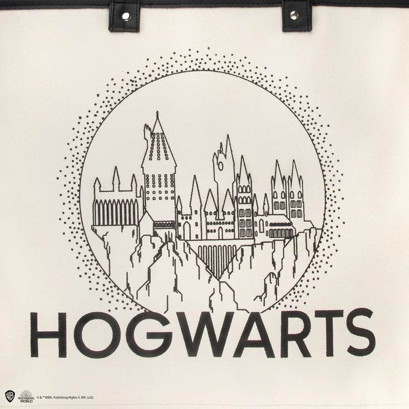 Harry Potter Hogwarts Castle PU Leather Shopping Bag, close-up detail