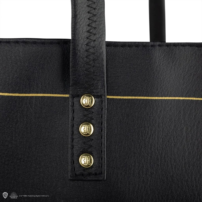 Harry Potter Hogwarts Black PU Leather Shopping Bag, in display