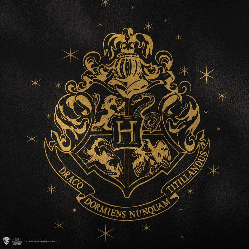 Harry Potter Hogwarts Black PU Leather Shopping Bag, rear view