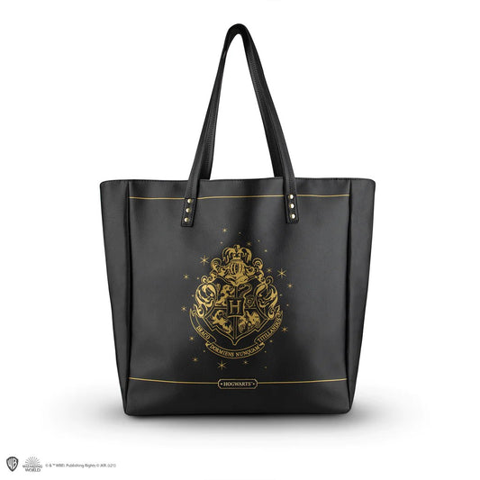 Harry Potter Hogwarts Black PU Leather Shopping Bag