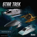 Shuttlecraft Set 6 (Sphinx Workpod, Type-18 Shuttlepod, Galileo-type Shuttlecraft Hawking and Janeway's Armored S, side angle