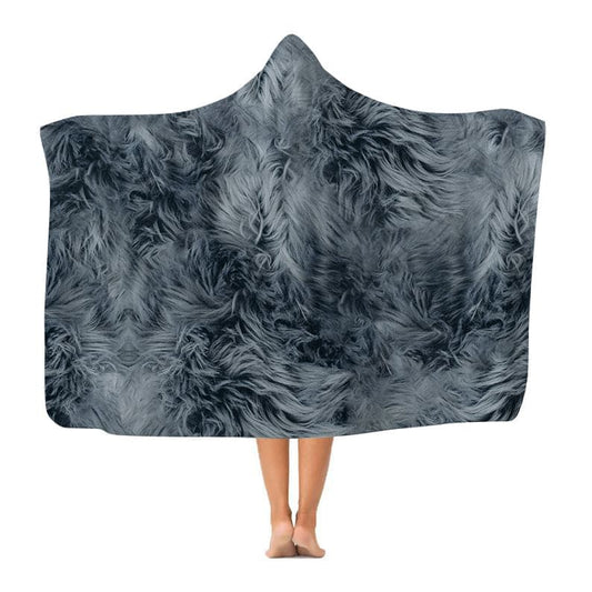 Silver Wolf Print - Hooded Blanket collectible from https://britishmade.gifts/