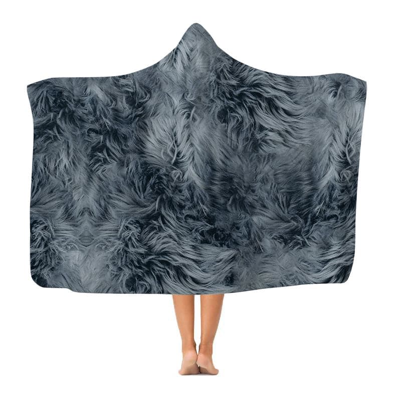 Silver Wolf Print - Hooded Blanket collectible from https://britishmade.gifts/