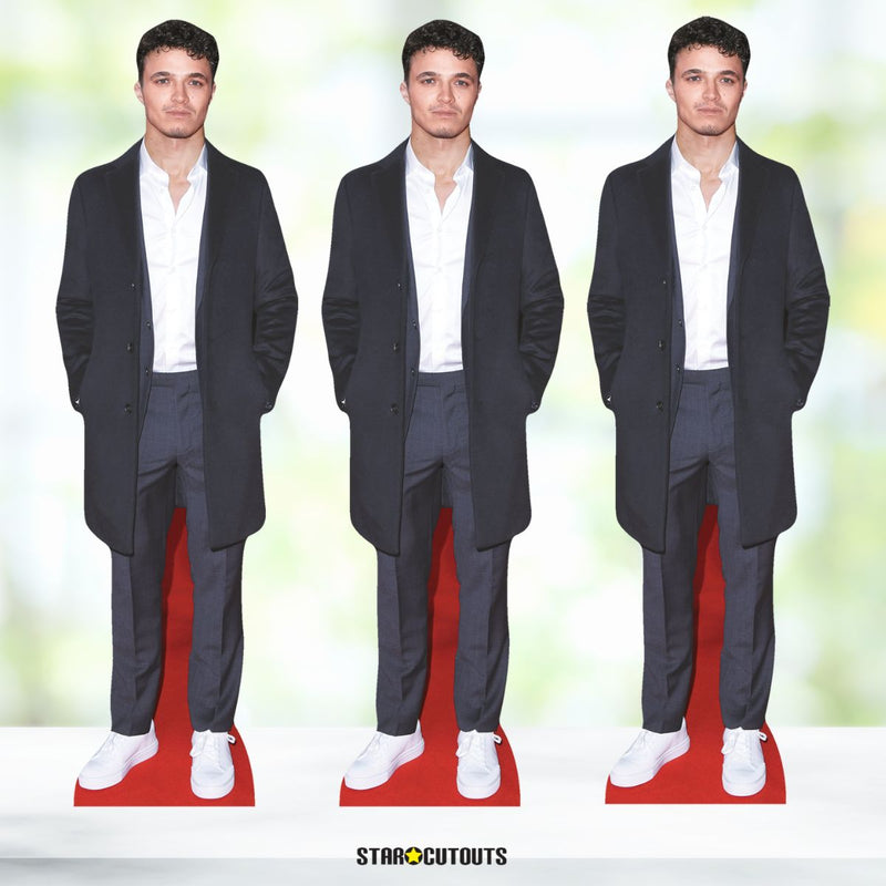 Lando Norris Suit Shelf Top Cardboard Cutout Pack Height 31cm, side angle