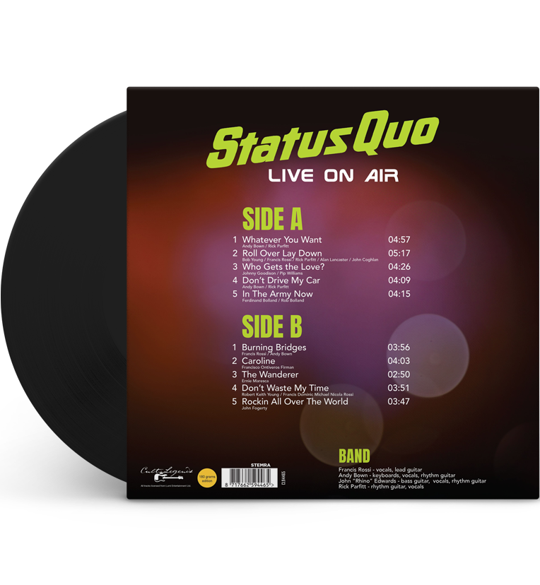 Status Quo – Live On Air (12-Inch Album on 180g Vinyl), close-up detail