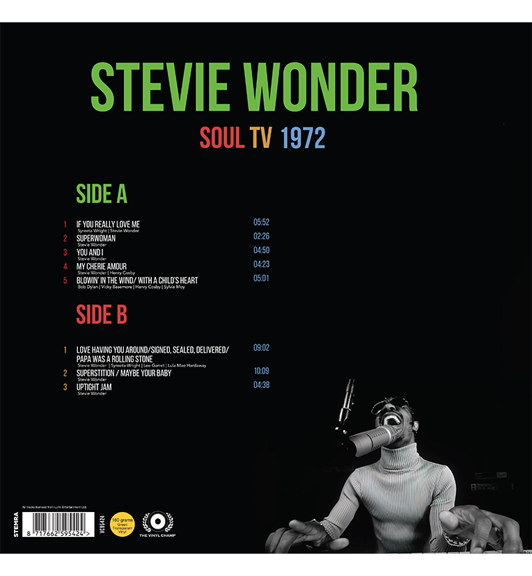 Stevie Wonder – Soul TV 1972 (Limited Edition 12-Inch Album on 180g Transparent Green Vinyl), side angle