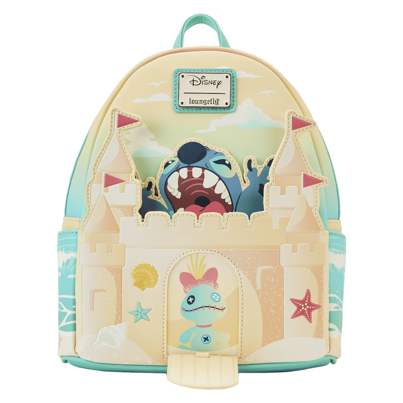 Loungefly Disney Stitch Sandcastle Beach Surprise Mini Backpack, rear view
