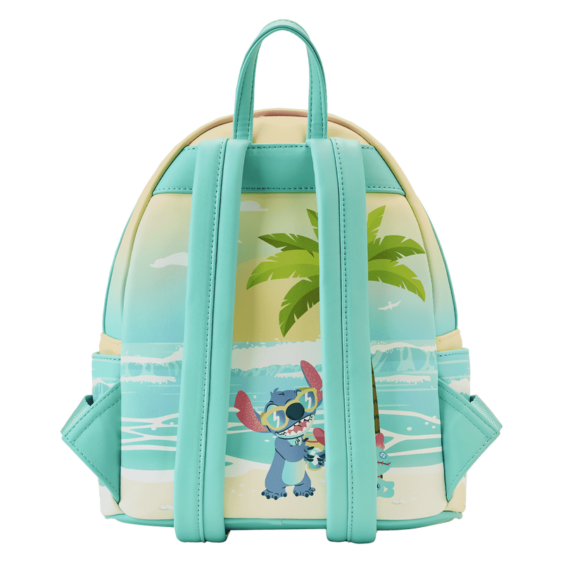 Loungefly Disney Stitch Sandcastle Beach Surprise Mini Backpack, packaging shot