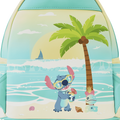 Loungefly Disney Stitch Sandcastle Beach Surprise Mini Backpack, in display