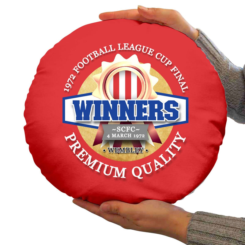 Stoke League Cup_- Football Legends - Circle Cushion 14 collectible from https://britishmade.gifts/