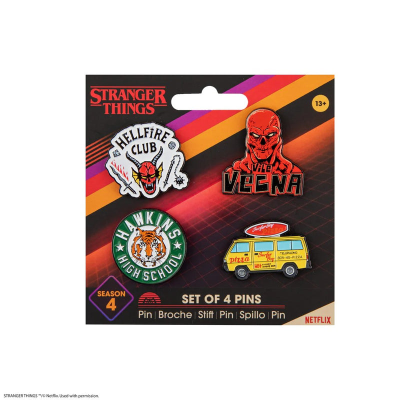 Stranger Things Season 4 Pin Set of 4, side angle
