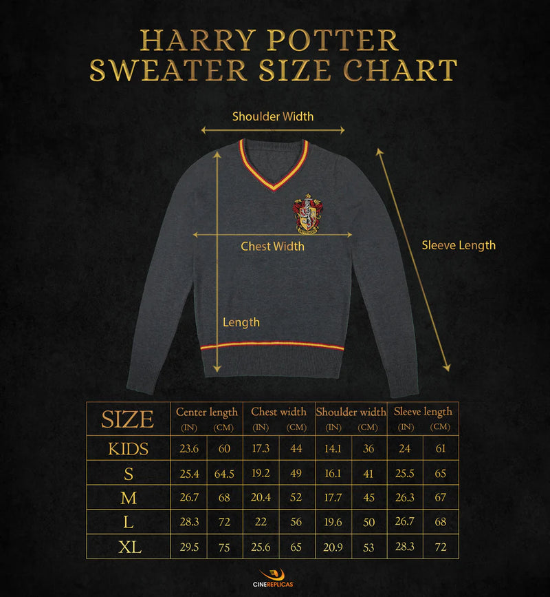 Harry Potter Gryffindor V-Neck House Sweater, rear view