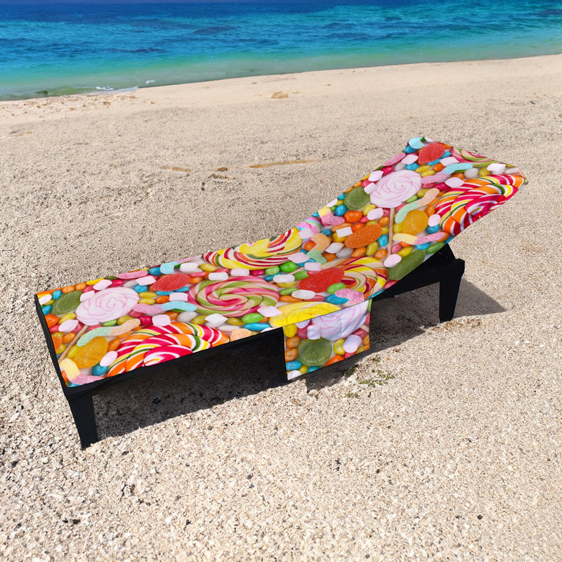 Sweets - Full Length Sun Lounger Towel with Pockets collectible from https://britishmade.gifts/