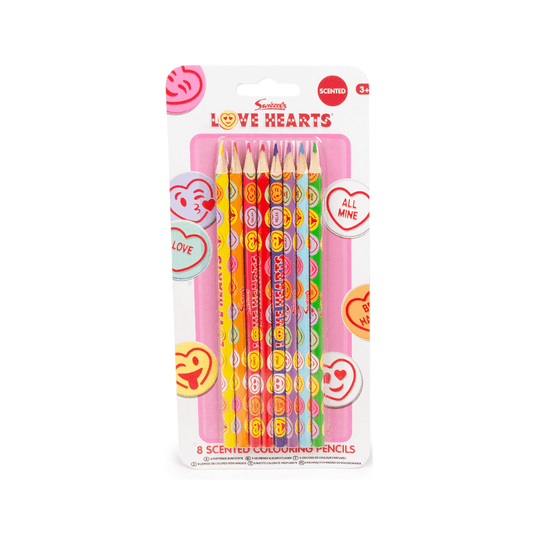 Swizzels Love Hearts Scented Colouring Pencils 8 Pack collectible from PoundFun