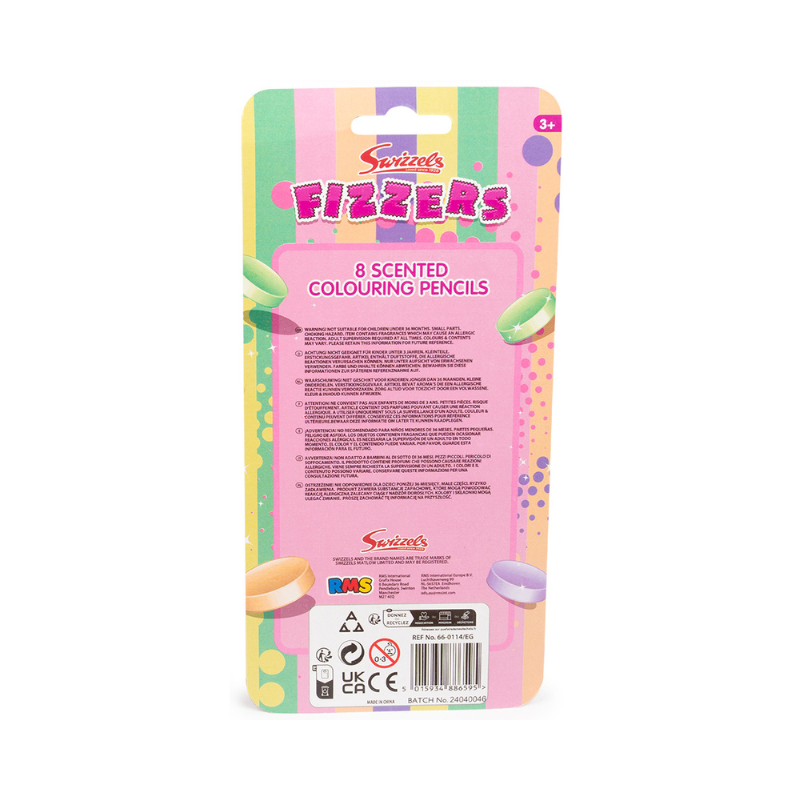 Swizzels Fizzers Scented Colouring Pencils 8 Pack, alternate view
