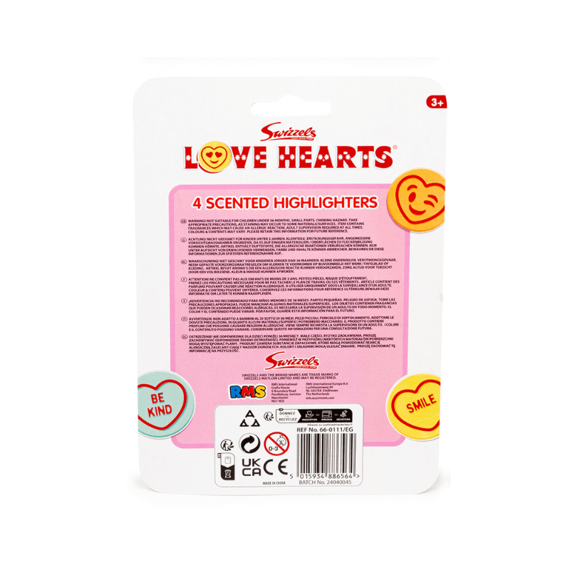 Swizzels Love Hearts Scented Highlighters 4 Pack, alternate view