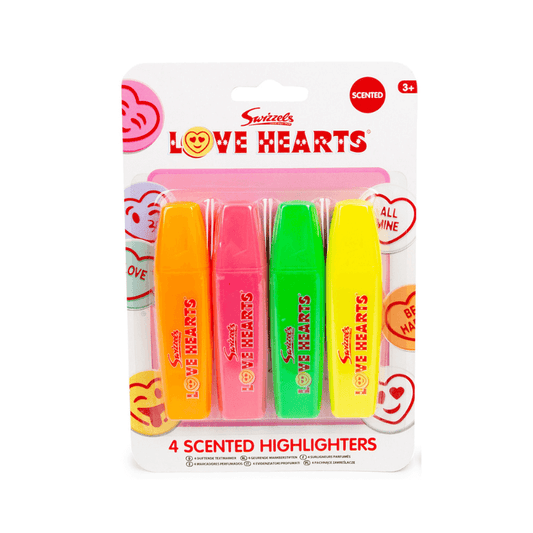 Swizzels Love Hearts Scented Highlighters 4 Pack collectible from PoundFun