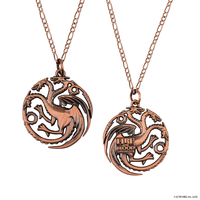 Game of Thrones Targaryen Sigil Necklace, close-up detail
