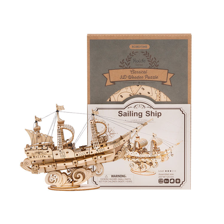 Sailing Ship TG305 3D Wooden Puzzle, alternate view