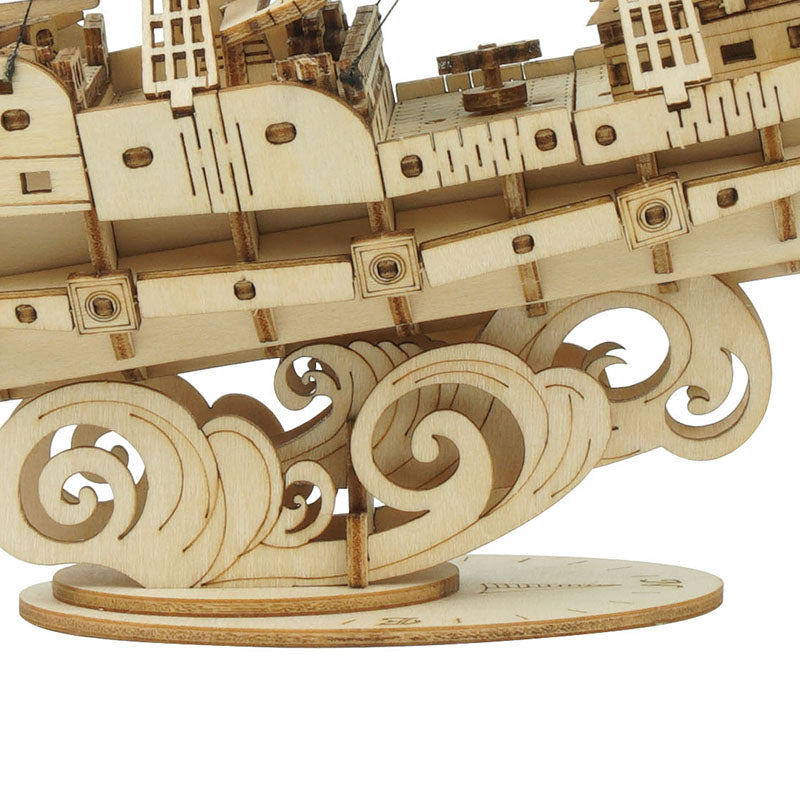 Sailing Ship TG305 3D Wooden Puzzle, side angle