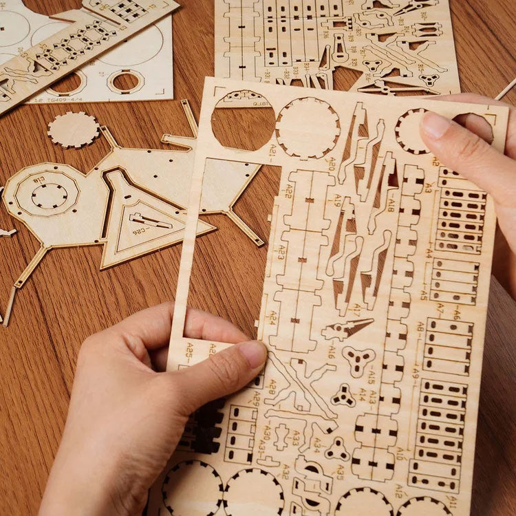 Drum Kit - Rokr 3d Wooden Puzzle, rear view