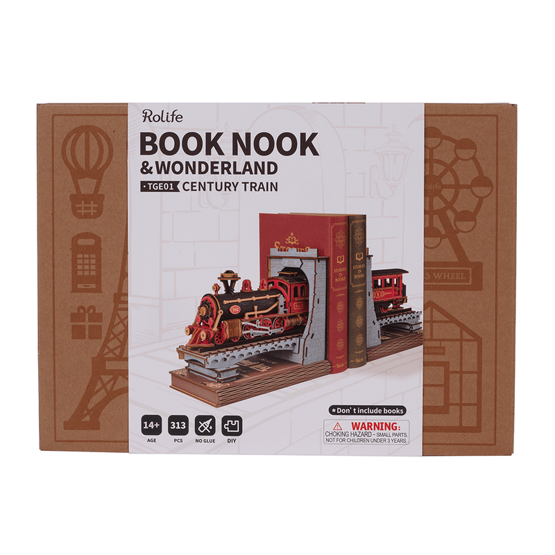 Rolife Century Train DIY Book Nook TGE01, rear view